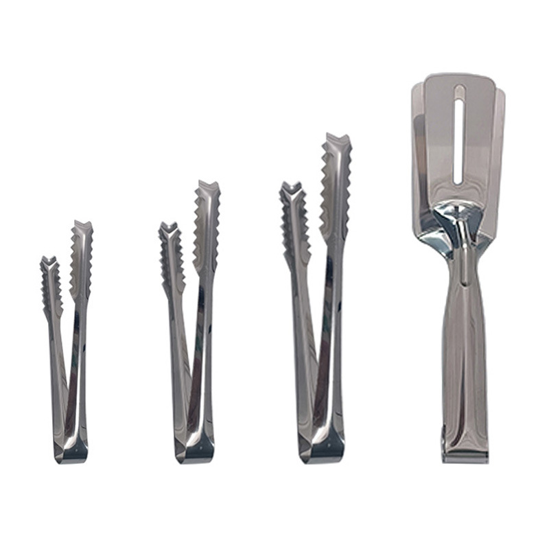 Stainless Steel Ice Tongs, Fish Spatula, Barbecue Steak Tongs, Thickened Toothed Ice Cube Tongs, Ice Pellet Tongs, Kitchen Bar Food Tongs