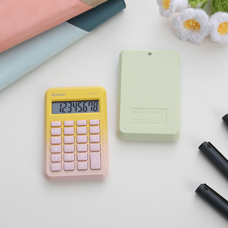 210Pro Dopamine Portable 8-Digit Calculator Cute Gradient Lightweight High-Looking Office Stationery Calculator