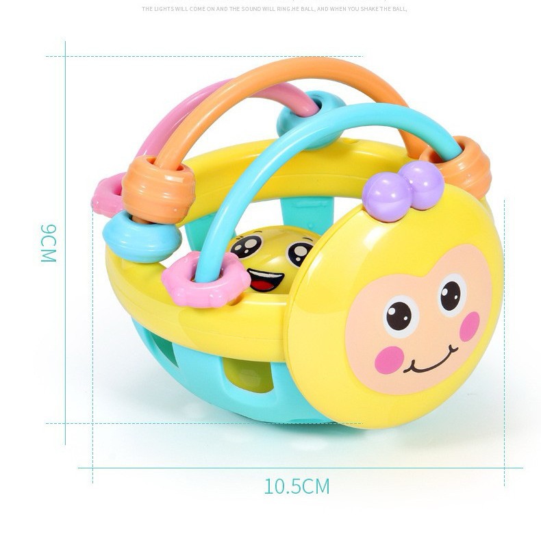 Baby's Hand-Scratch Ball Toy 0-1 Year 6 Months Baby Early Education Puzzle Bee Soft Teeth Gel Hand-Rattle Toy Mother and Child