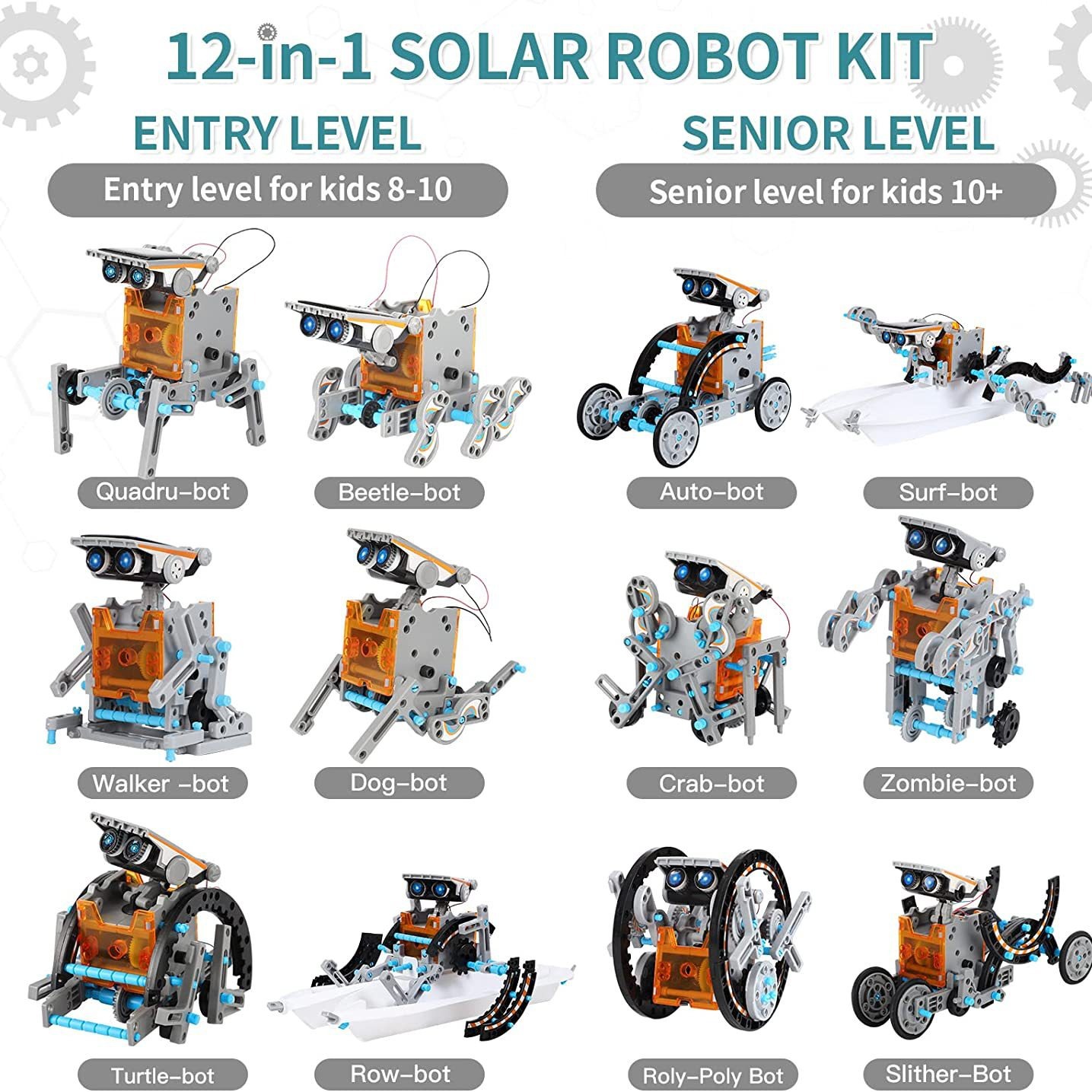 Upgraded DIY Assembled Toys 13-in -1 Self-installed Solar Assembled Toy Car 12-in -1 Intelligent Robot