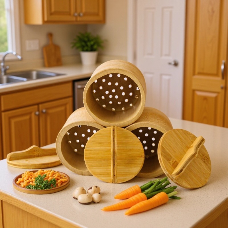 Purely Handmade Large Bamboo Steamer, Fresh Bamboo Tube Rice, Household Bamboo Steamer, Bamboo Steamer with Lid, Bamboo Tube Rice Steamer