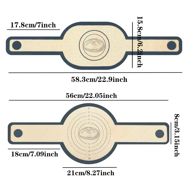 Silicone Dutch Bread Mat Food Grade Double Ear Long Handle Baking Mat Air Fryer Baking Mat Dough Transfer Mat Pot Mat