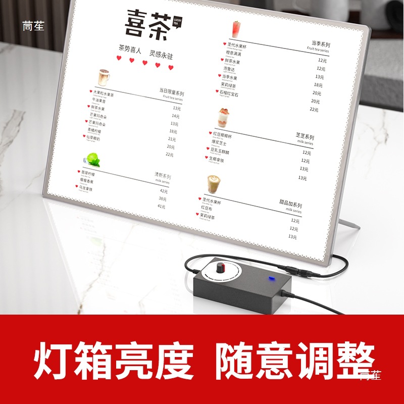 Bar Led Luminous Menu Display Board Milk Tea Shop Light Box Order Card Price List Desktop A3A4 Table Card Advertising