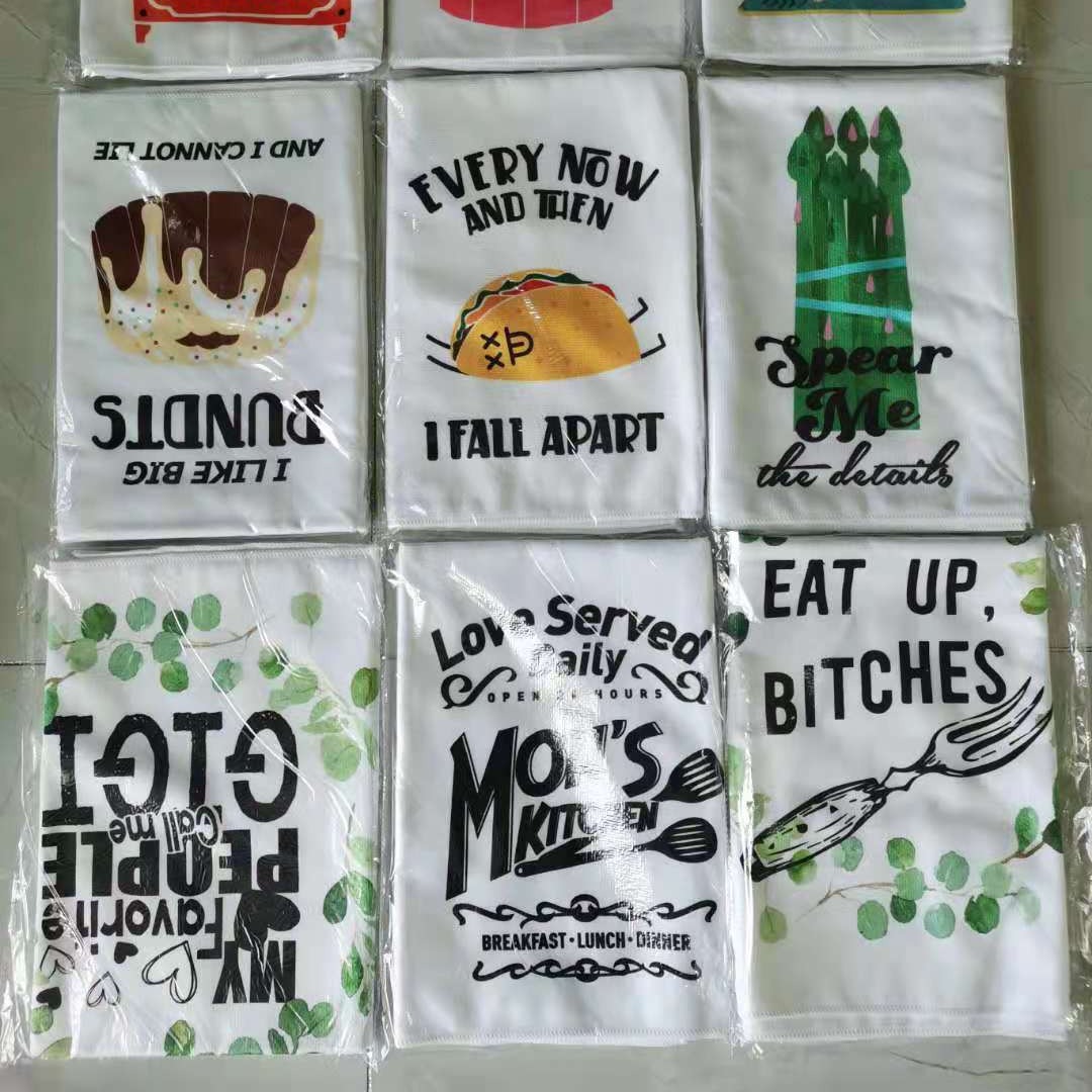 Индивидуальное популярное печатное праздничное полотенце для посуды микрофибровое чайное полотенце кухонное полотенце по изображению