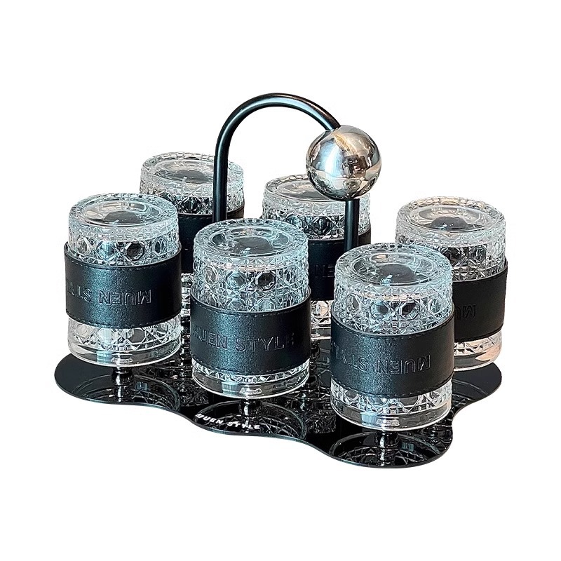 Household Water Cup Set, Glass Cup, Drinking Cup, Water Filter, High-Looking Tea Cup Set, Creative Tray Cup Holder