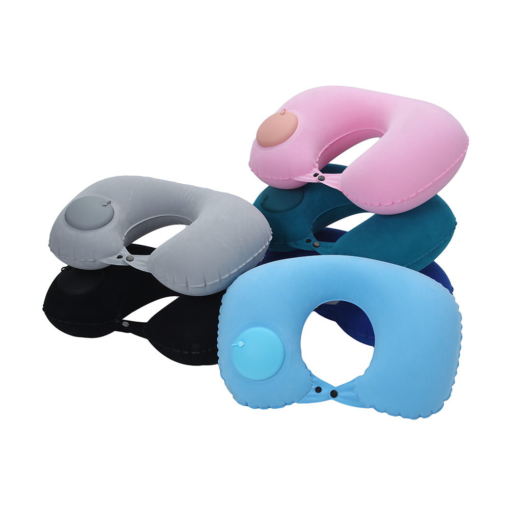 Pressing Inflatable U-shaped Pillow Travel Portable Pillow Travel Long-distance High-speed Rail Aircraft Sleeping Artifact U-shaped Neck Pillow Pillow