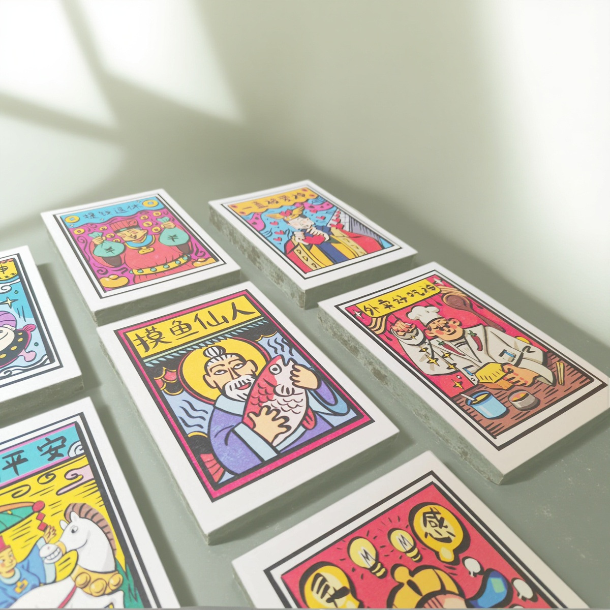 Yunnan Accompanying Ceremony Original Bai Folk Custom Jiama Series Postcard Creative Painting Pattern Handmade Special Paper Greeting Card