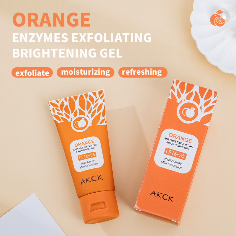 Кросс-бордерный оранжевый энзимный эксфолиирующий отбеливающий гель для лица глубокого очищения и увлажнения в наличии
