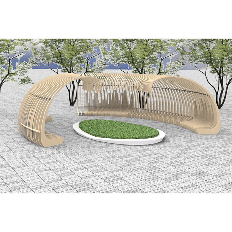 Special-Shaped Gallery Art Gallery Leisure Seats Gallery Flower Stand Modern Park Community Pavilion Landscape Sketch Construction