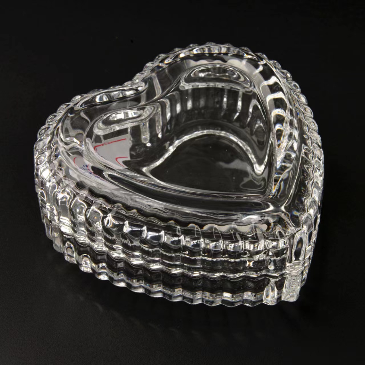 Heart-Shaped Jewelry Box Glass Aromatherapy Jar Household Earrings Jewelry Heart-Shaped Jewelry Glass Box Transparent Storage Box