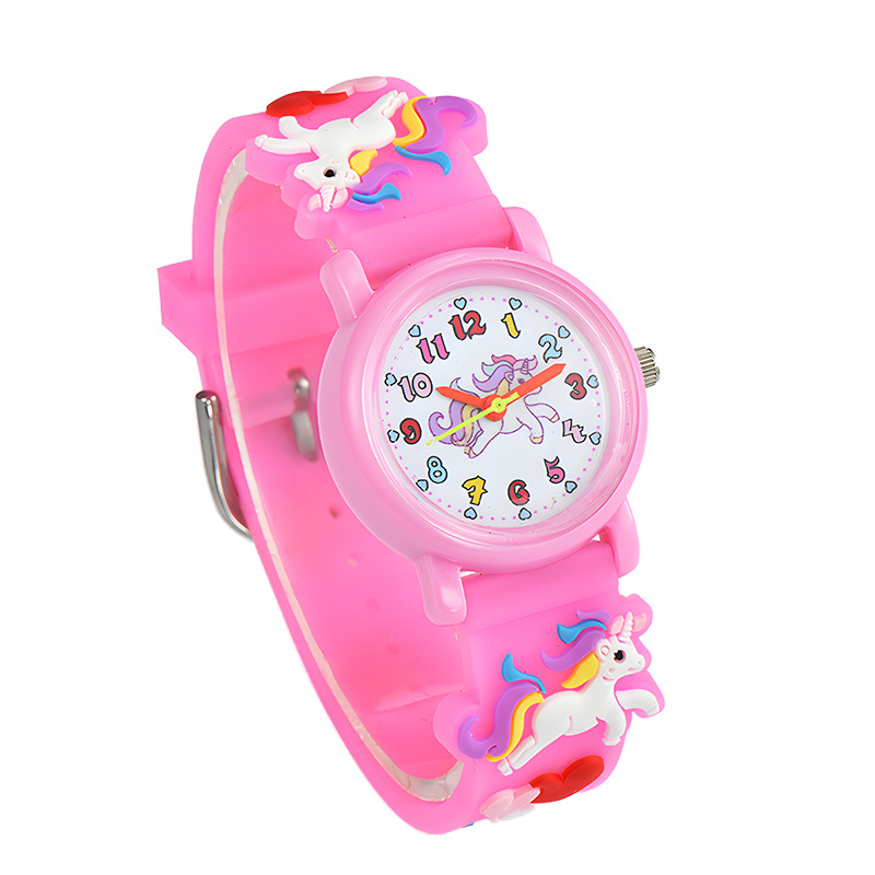 Le Tong Cartoon Watch 3D Silicone Waterproof Quartz Watch Cute Unicorn Children's Student Watch Multiple Style Wholesale