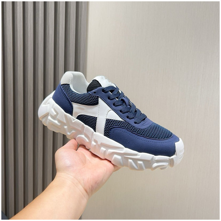 Кроссовки Dad Shoes из натуральной кожи и сетки, модные, с толстой подошвой, увеличивающие рост, осень 2024 года, европейский британский стиль