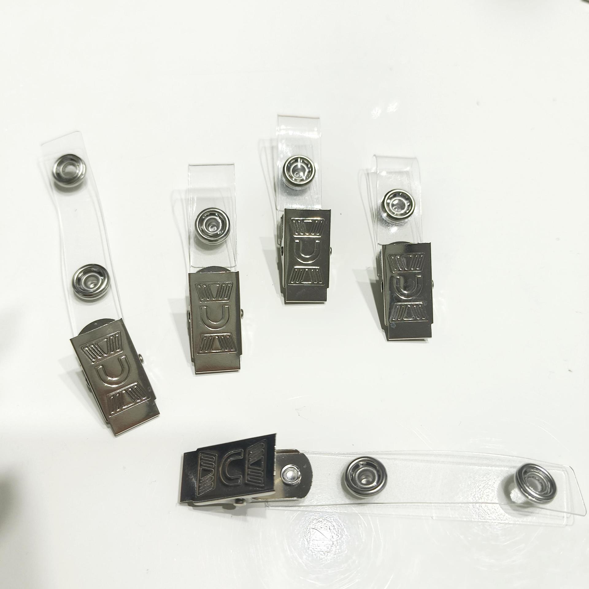 Factory Brand Clip Work Id Card Holder Large English Clip U-Shaped Work Badge Work Card Buckle Floral Clip Metal Badge