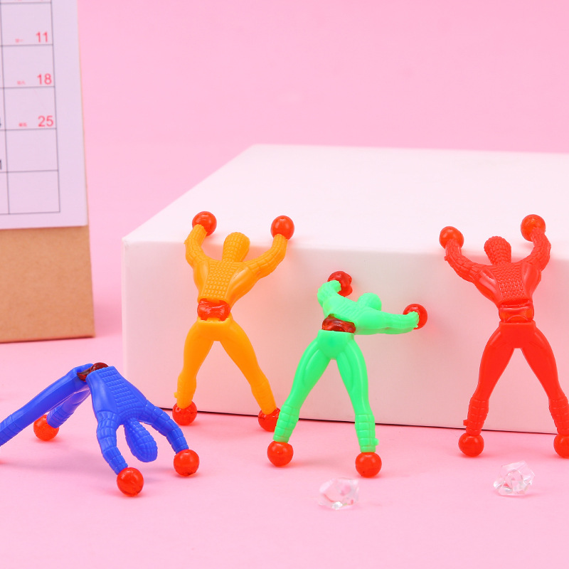 Children's New and Unique Creative Vent Toy Large Wall Climbing Superman 13cm Wall Climbing Spider Man Sticky Wall Climbing Toy