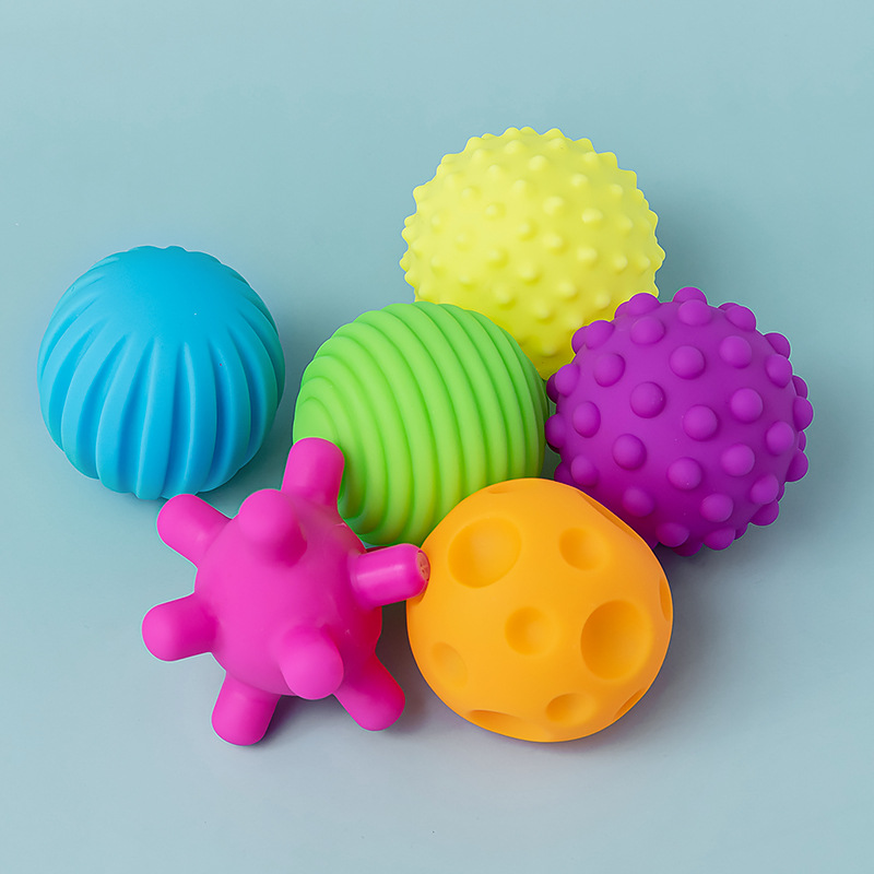 Baby Toy Soft Gel Hand Grab Ball Manhattan Tactile Perception Massage Ball Puzzle Bite Cognitive Ball