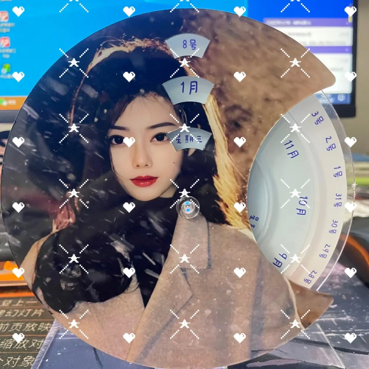 Acrylic Star Merchandise Rotating Stand Custom Calendar Perpetual Custom Support Merchandise Cartoon Anime Standee