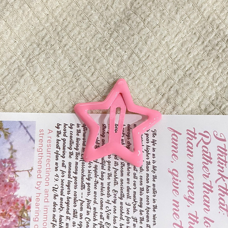 Candy Color Dopamine Pentagram Drop Oil Hairpin Women's Side Bangs Hairpin Broken Hair Bb Clip Small Clip Headwear