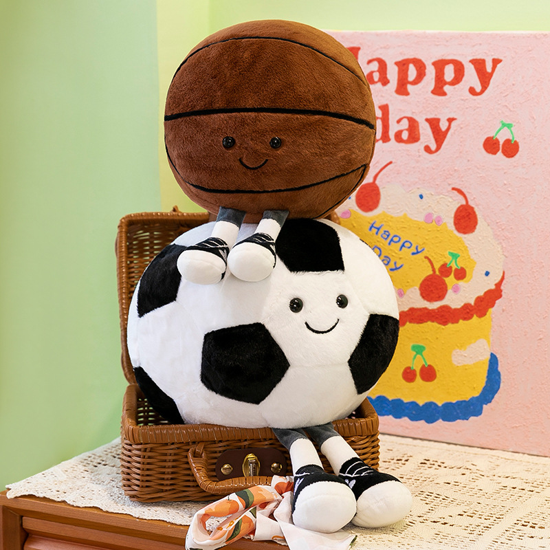 Cross-border new football doll plush toy pillow basketball doll ornaments holiday gift throw doll wholesale
