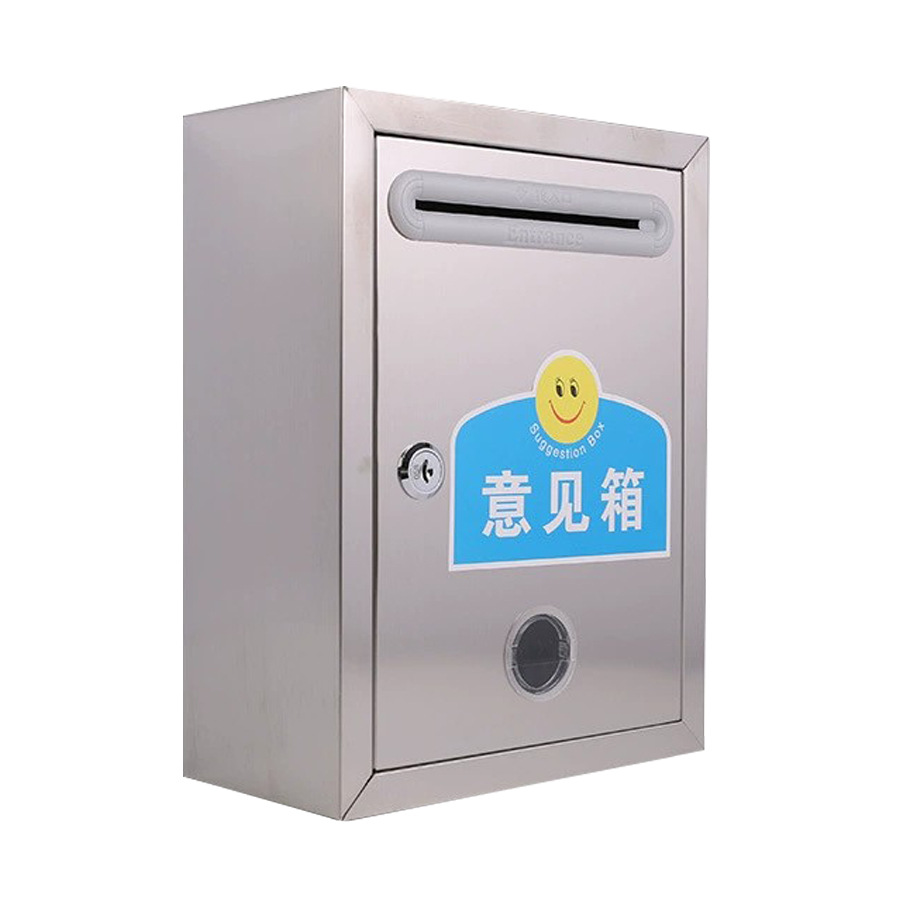 Stainless steel suggestion box thickened material wall with lock convenient complaint report suggestion box outdoor waterproof letter and newspaper box