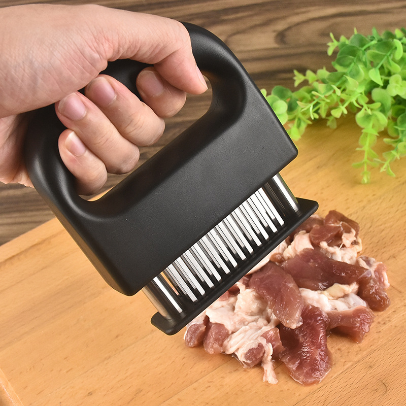 420J2 Stainless Steel 48-Pin Meat Loosener Kitchen Household Tenderizer Hole Tendon Breaker Hammer Meat Insertion Needle