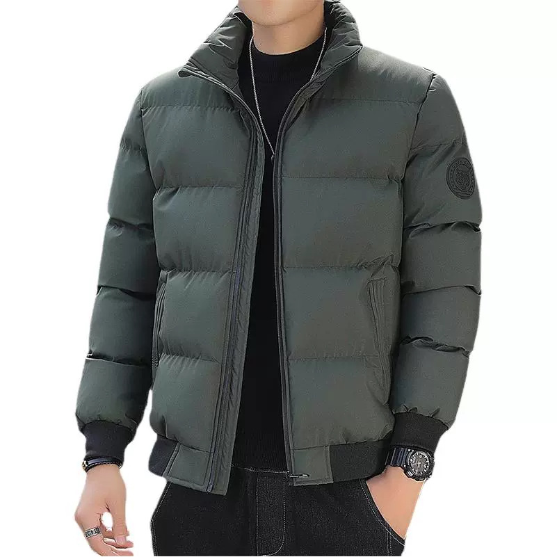 Winter Cotton-padded Jacket Men's Thickened plus size Casual Korean Style Solid Color Fashionable Youth Cotton-padded Jacket with Collar Short Handsome Jacket