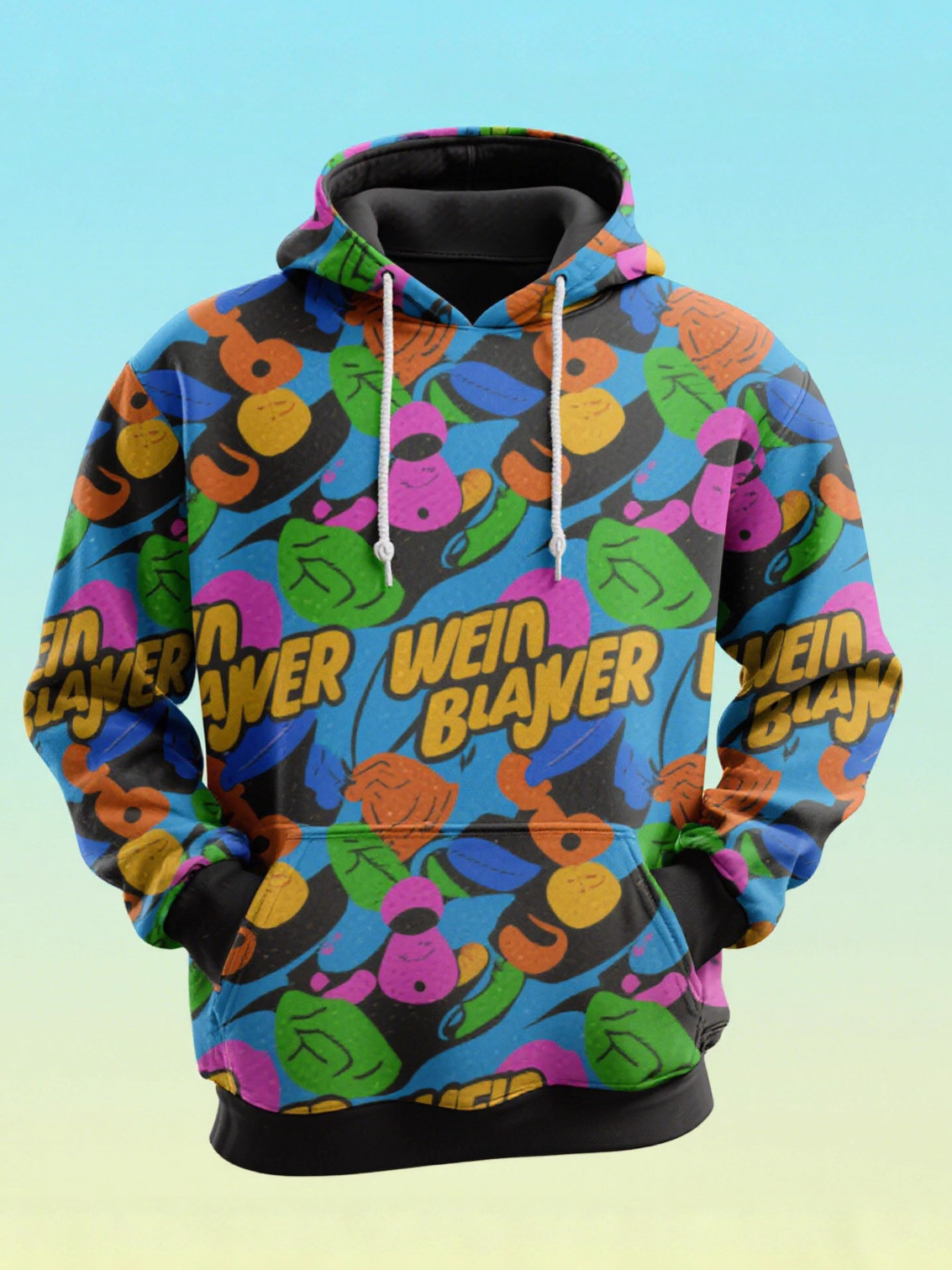 Digital Printed Pullover Sweatshirt Custom European and American Autumn and Winter Men's Hoodie Fleece Sublimation Export Thickened Jacket