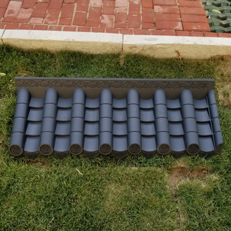 Antique Tile Resin Tile Integrated Chinese-Style Eaves Decoration Plastic Small Green Tile Fake Door Head Ancient Building Wall Glazed Tile