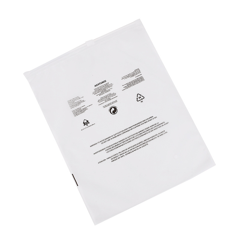 Clothing zipper bag transparent plastic packaging bag clothes self-sealing bag packaging bag cross-border foreign trade warning storage bag