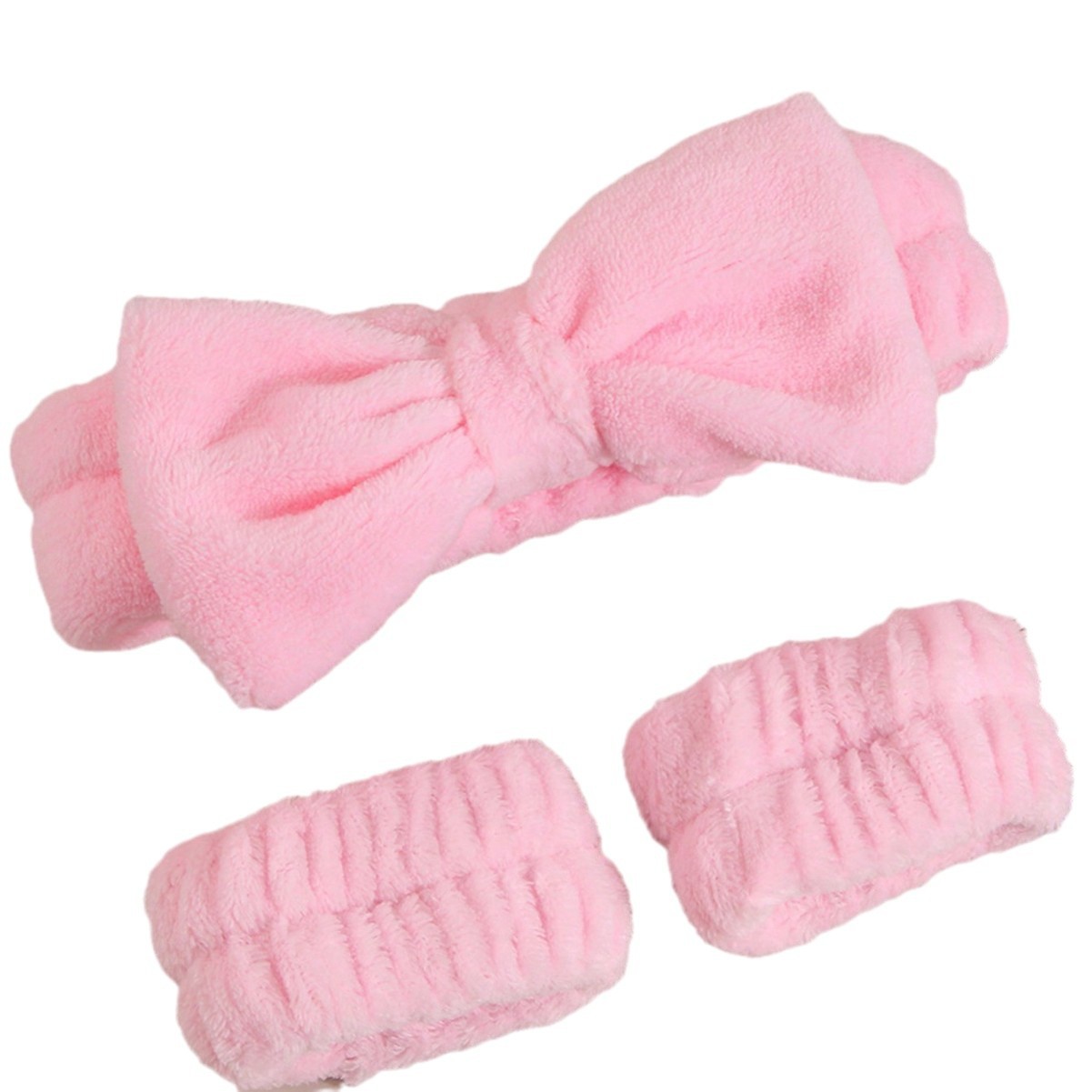 European and American Cross-border Bow Plush Wristband Wash Face Spa Bracelet Spa Wrist Absorbent Moisture-proof Hair Band Hair Accessories