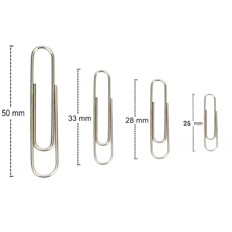 Cross-border specially for paper clip multi-specification metal silver paper clip office paper clip nickel plated paper clip