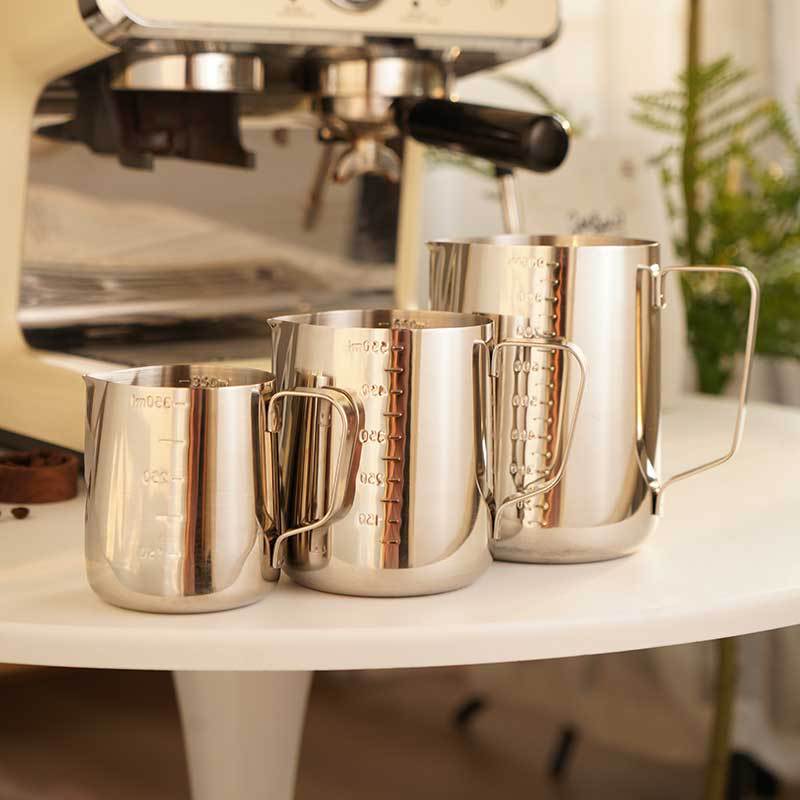 Japanese-style stainless steel flower cylinder scale measuring cup wax melting Cup flower cup milk bubble Cup Milk Cup coffee supplies