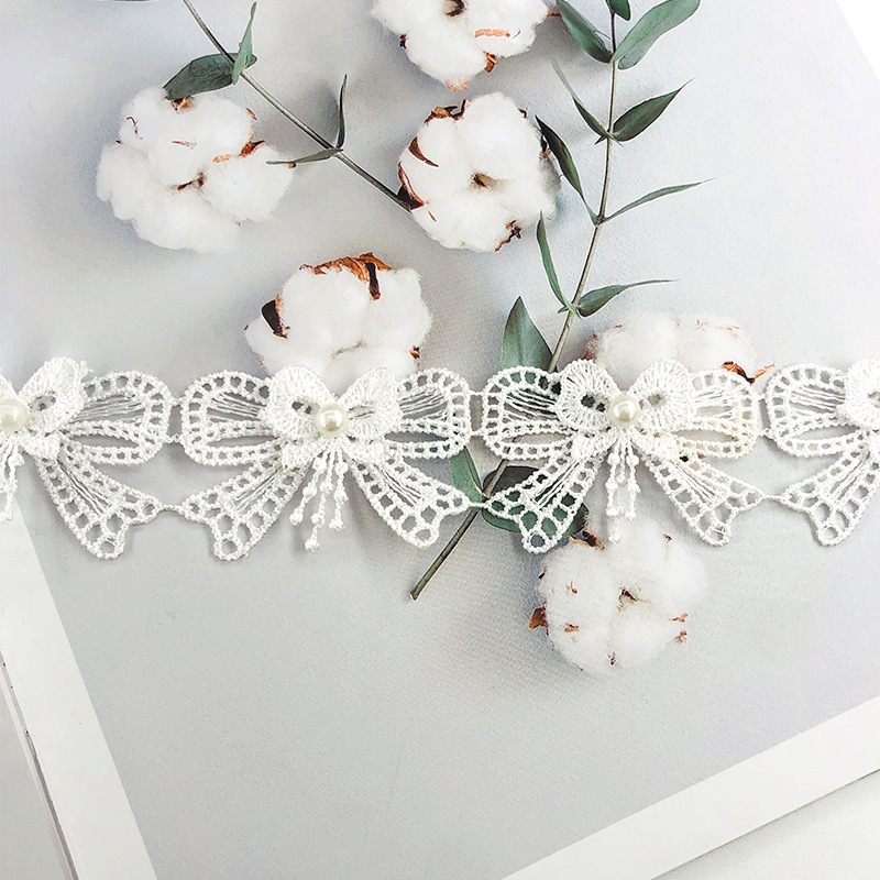 5cm curtain lace new three-dimensional bow embroidered lace water soluble edge French romantic home textile decorative accessories