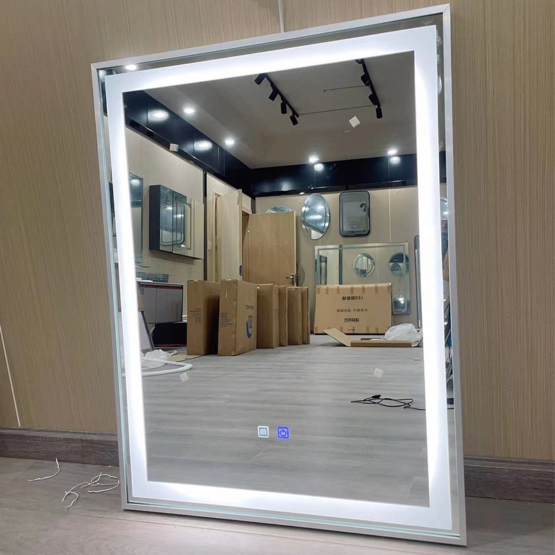 Washbasin Led Light with Makeup Mirror Bathroom Mirror Custom Wall-Mounted Bathroom Touch Defogging Smart Mirror