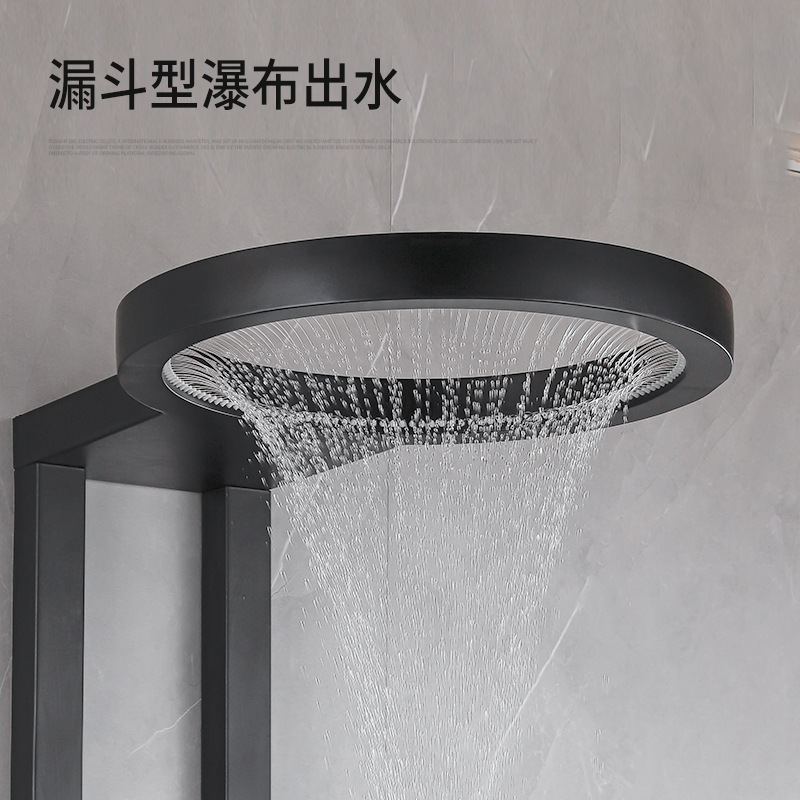 New Foreign Trade Bathroom Digital Display Shower Head Large Ring Funnel-Shaped Dome Rain Shower Screen Bathroom