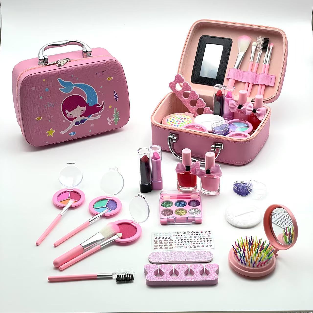 Кросс-бордовые популярные детские косметические игрушки, новые морские косметики, лак для ногтей, помада, сумка