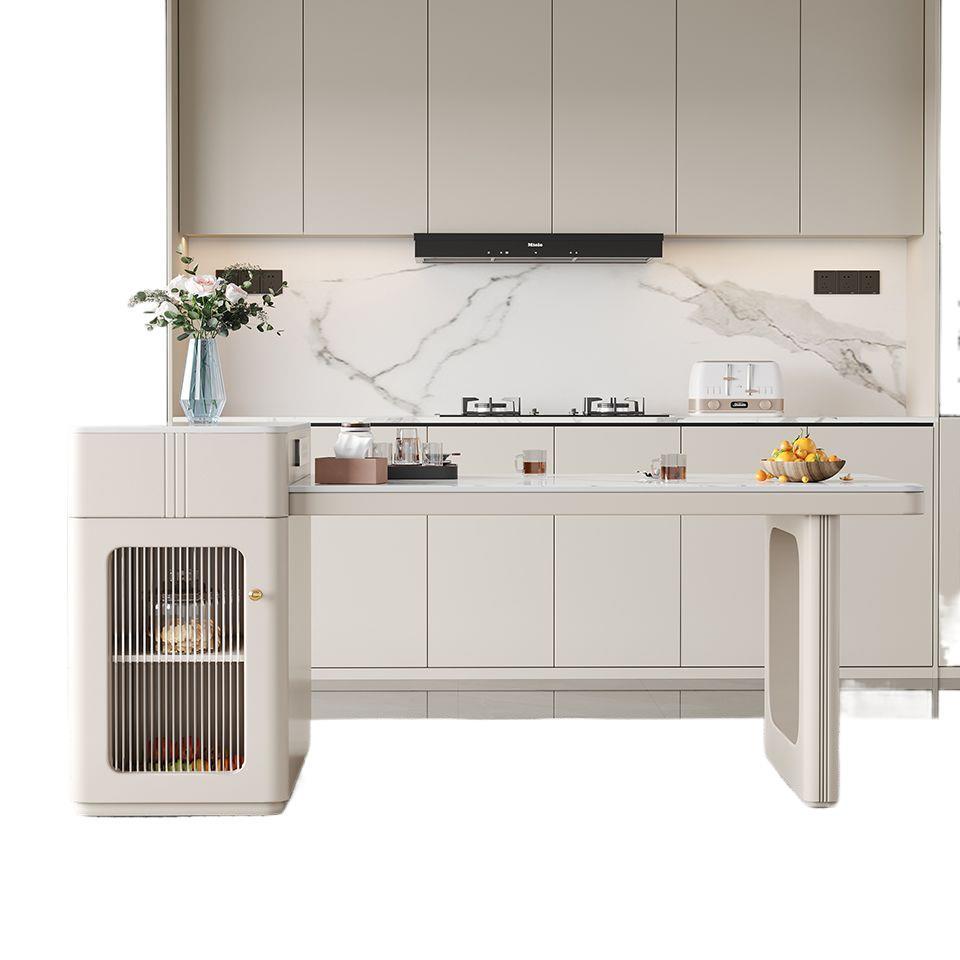 Island Table Dining Table Integrated Cream Style Retractable Multi-Functional Home Modern Simple Small Apartment Slate Dining Table Combination