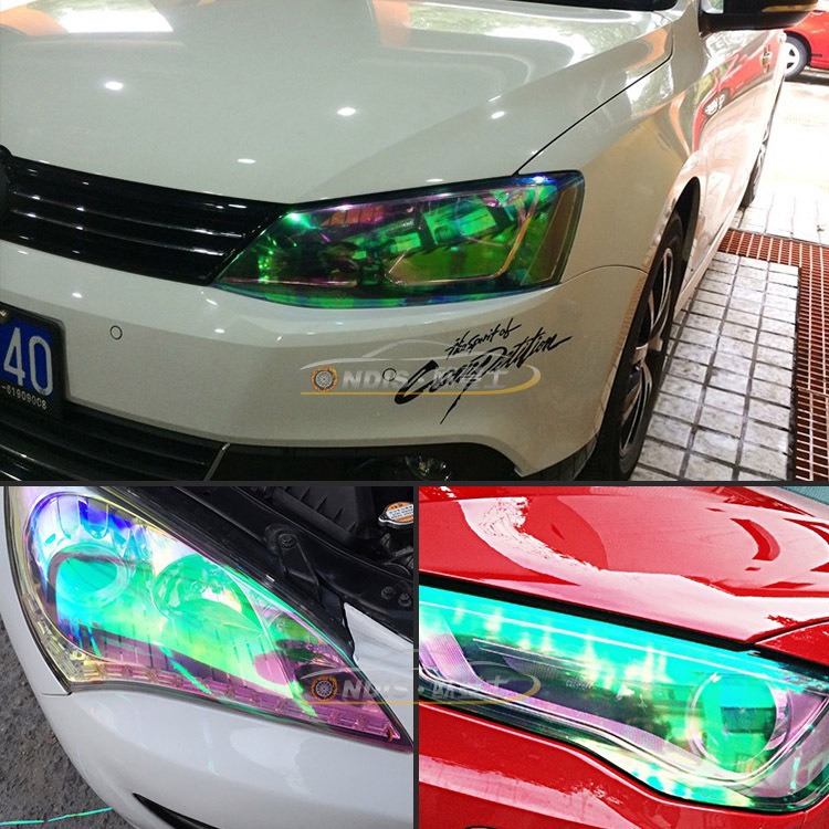 Car Headlight Film Magic Color Chameleon Car Light Color Change Film Tail Light Fog Light Transparent Headlight Color Film 12 Color