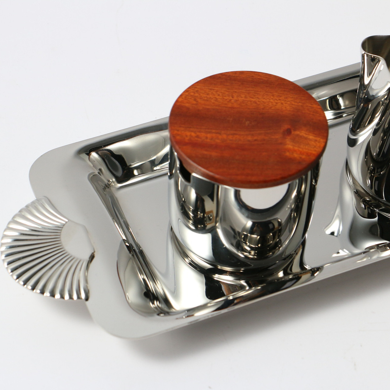 304 Stainless Steel Sugar Cup with Solid Wood Lid, Seasoning Cup, Coffee Sugar Cup, Home Hotel Export Coffee Utensils