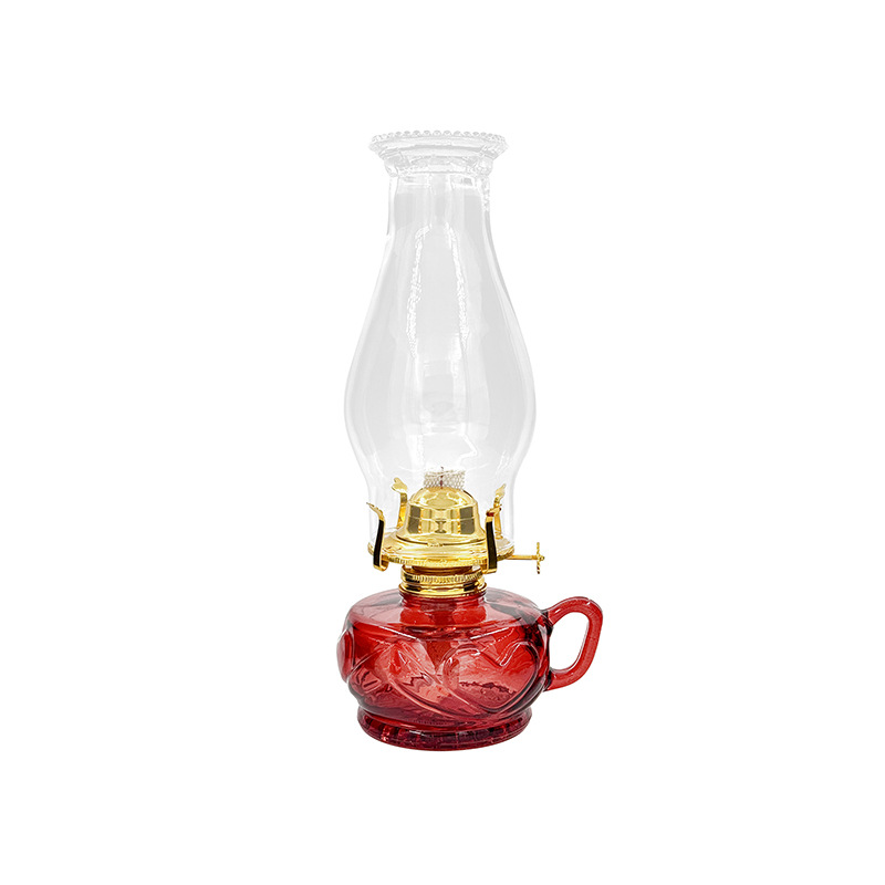 Large glass kerosene lamp with handle candle holder butter lamp atmosphere lamp indoor and outdoor lighting lamps exported to Europe and America