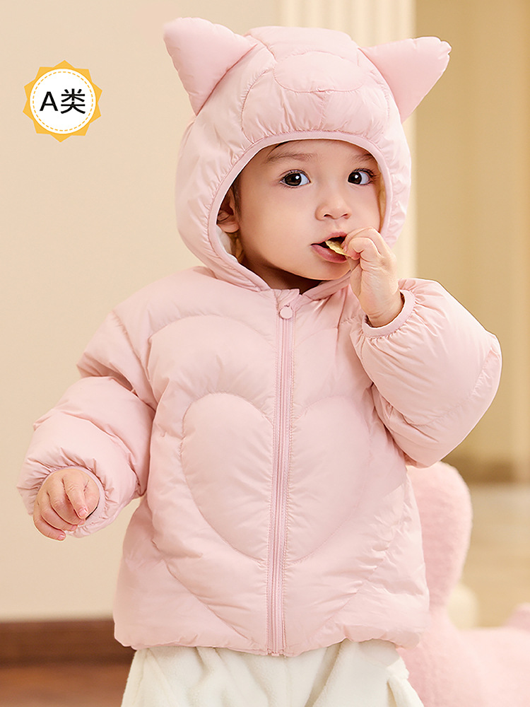 Children's down Jacket for Girls, Winter Lightweight Baby Boy Coat, 2025 New Style, Cute White Duck down Trendy