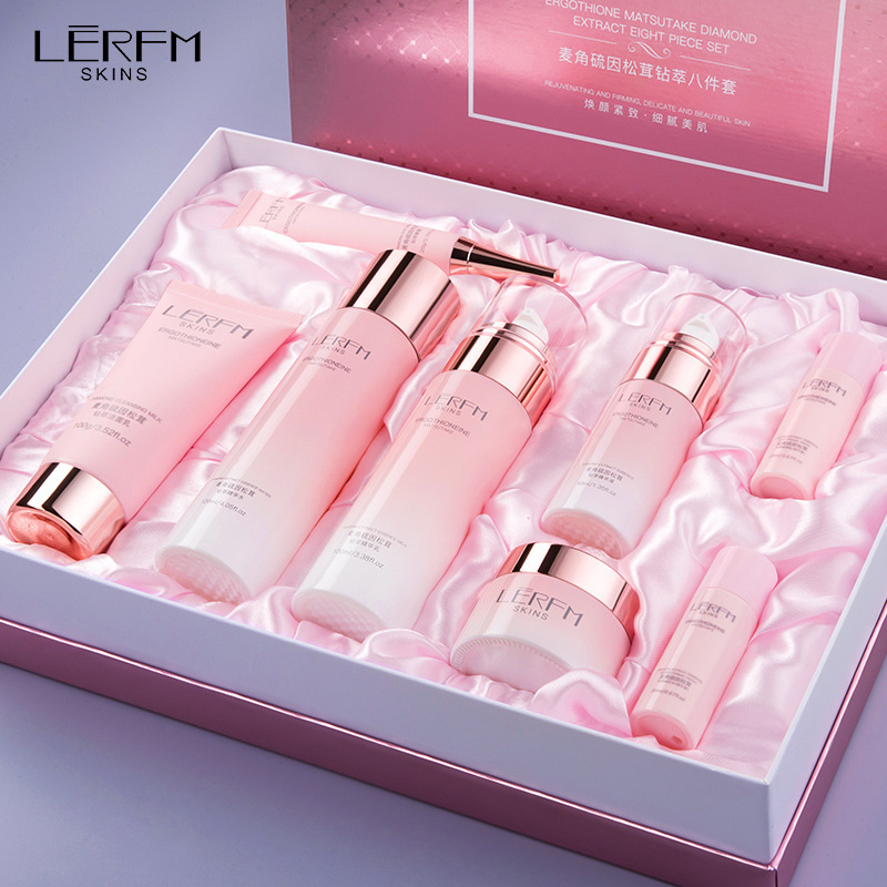 Lannifong can ergot and thionein matsutake drill extract eight-piece set of hydrating and moisturizing skin care products set box manufacturers a generation of hair