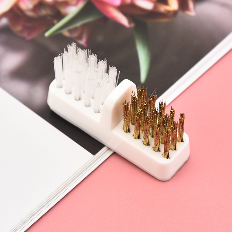 Nail Polisher Grinding Head Cleaning Brush Dust Brush Metal Brush One Brush Dual-Use Steel Wire Glue Brush Head Brush Wholesale