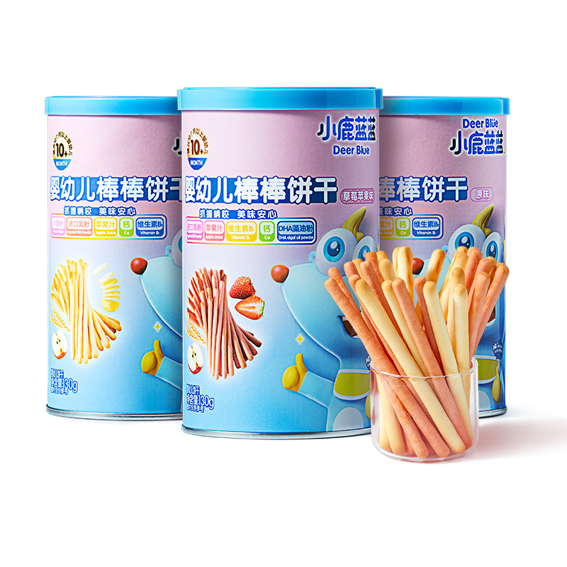 Official flag genuine goods deer blue blue baby biscuit exercise grip leisure charcoal stick children snack brand