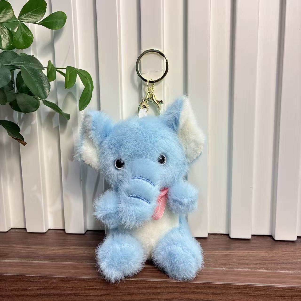 Trendy Cute Scarf Elephant Pendant Plush Toy Doll Backpack Accessory Keychain Doll Toy
