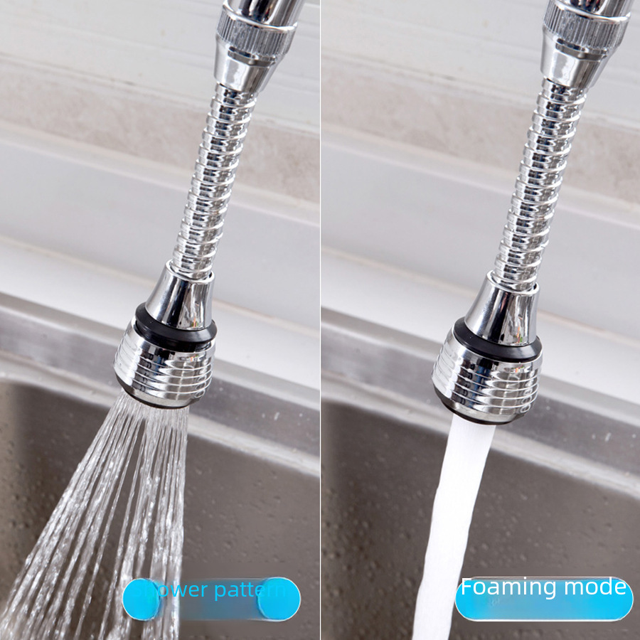 T Kitchen stainless steel faucet shower water saver extended rotating splash nozzle spray extender bubbler