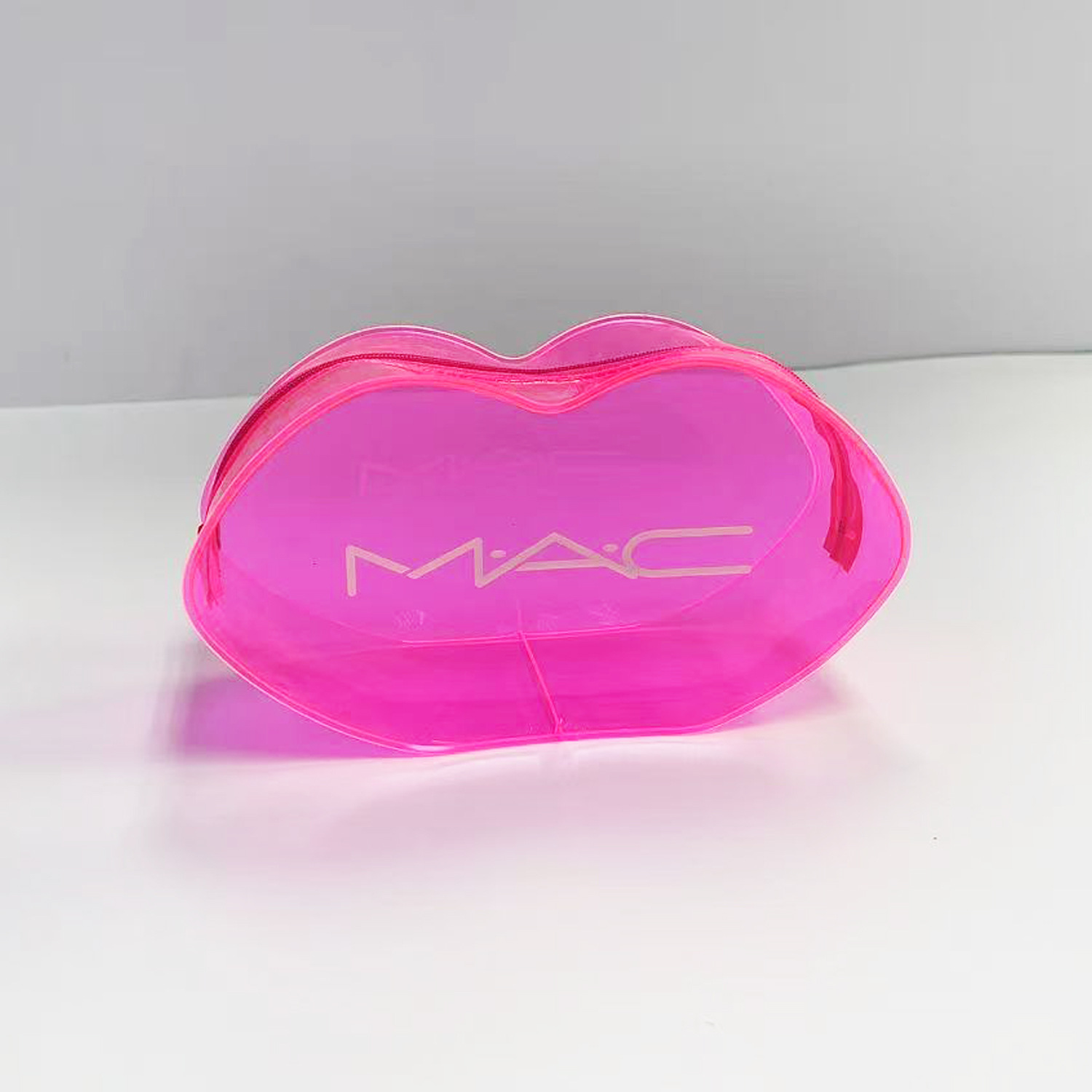 Mac Officially Licensed Lip Pvc Cosmetic Bag Portable Transparent Beauty Storage Bag Fashionable Makeup Tool Organizer Bag