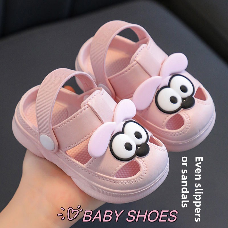 Children's slippers summer new cute bear baby girls' shoes boys' soft bottom non-slip home bathroom slippers