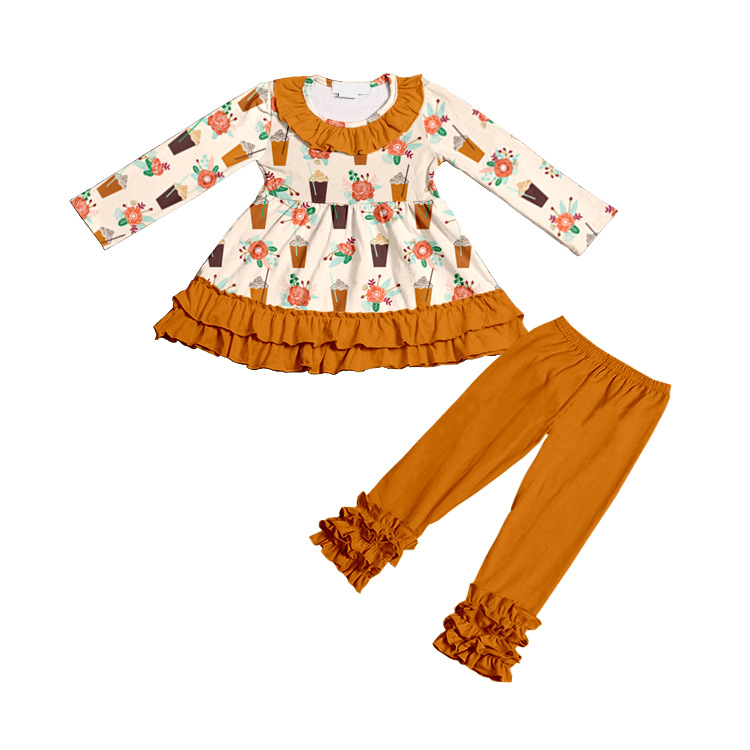 High-Quality Foreign Trade Children's Clothing Printed Children's Cute Creative Customized Autumn Suit