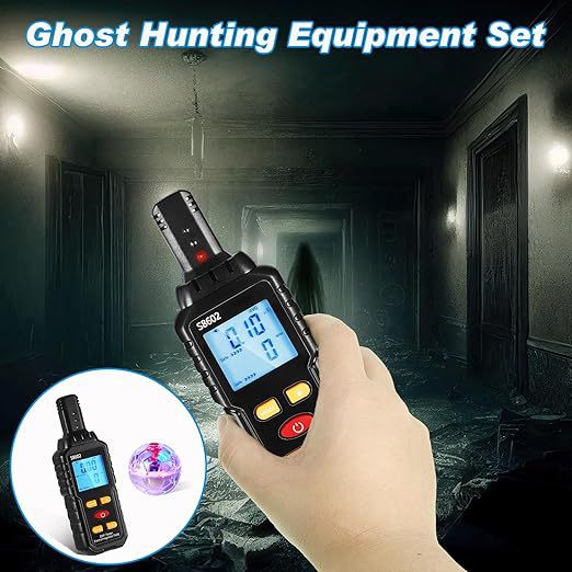 Emf meter S8602 electromagnetic radiation tester with 2 luminous cat balls outside ghost hunting (classic style)