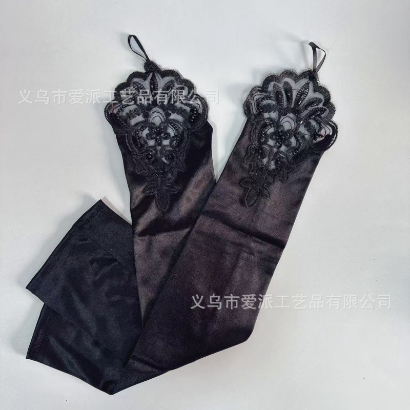 20S Gatsby Party Black Smoke Rod Pearl Necklace Gloves Bracelet Feather Headband Accessories Wholesale